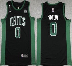 Jordan logo Boston Celtics #0 Jayson Tatum black nba basketball jerseys 6 patch-XD