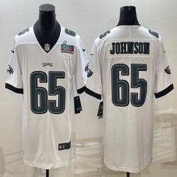 2023 NFL Super Bowl Nike Philadelphia Eagles #65 Lane Johnson white Color Rush Limited Jersey