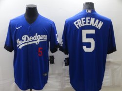 Los Angeles Dodgers #5 Freddie Freeman blue Fashion majestic baseball Jerseys-BD