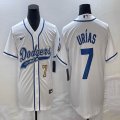 Nike Los Angeles Dodgers #7 Julio Urias white majestic baseball Jerseys Joint name -BD 02