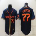 Nike Houston Astros #77 Garcia dark blue baseball jerseys city version