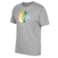 Men's Chicago Blackhawks Reebok Gray Rainbow Pride T-Shirt