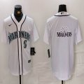 Nike Seattle Mariners blank white majestic mlb jersey-BD 02