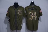 Minnesota Twins #34 kirby puckett Green Salute to Service Stitched MLB Jersey