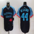 National League #44 Elly De La Cruz Nike Navy 2024 MLB All-Star Game Limited Player Jersey 01