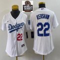 Youth Nike Los Angeles Dodgers 22 Clayton Kershaw white majestic baseball jerseys