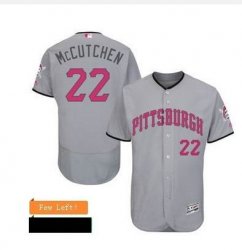 Mens Pittsburgh Pirates Andrew McCutchen Majestic Gray Road 2016 Mothers Day Flex Base Jersey