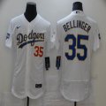 Custom Nike Los Angeles Dodgers 35 Cody Bellinger white Flexbase Authentic Collection Jersey