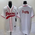 Nike Atlanta Braves blank white majestic baseball MLB Jerseys Joint name -BD 01