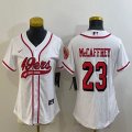 Youth Nike San Francisco 49ers #23 Christian McCaffrey white baseball jerseys Joint name-BD