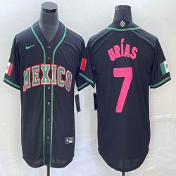 2023 World Cup Mexico #7 Julio Urias black majestic baseball jerseys 52