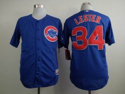 Chicago Cubs #34 Jon Lester blue throwback mlb baseball jersey