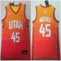 Youth Nike Utah Jazz #45 Donovan Mitchell yellow red nba Jersey