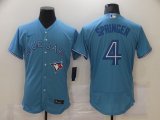 Toronto Blue Jays #4 George Springer skyblue Flexbase Authentic Collection Jersey-BD