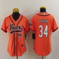 Women Nike Chicago Bears #34 Walter Payton orange baseball jerseys Joint name-BD 01