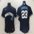 Chicago Cubs #23 Ryne Sandberg Nike Navy 2021 City Connect Authentic Player Jersey-BD