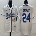 Nike Los Angeles Dodgers #24 Kobe Bryant white majestic baseball Jerseys Joint name -BD 01