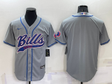 Nike Buffalo Bills blank gray baseball jerseys Joint name-BD