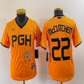 Women Nike Pittsburgh Pirates #22 Andrew McCutchen Yellow MLB baseball Jerseys city version 02