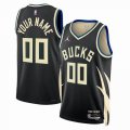 Customized Milwaukee Bucks black basketball jerseys