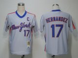 MLB Jerseys New York Mets 17 Hernandez Grey M&N