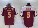 Washington Commanders #5 Jayden Daniels red white Nike Vapor F.U.S.E. Limited Jersey 01