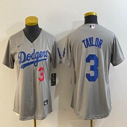 Youth Los Angeles Dodgers Chris Taylor gray majestic baseball jersey