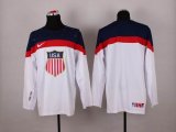 2014 NHL United States team blank white hockey jerseys