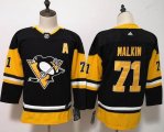 Youth Adidas Pittsburgh Penguins #71 Evgeni Malkin Black NHL Jerseys A patch