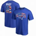 Tom Brady New England Patriots NFL Pro Line by Fanatics Branded Banner Wave Name & Number T-Shirt - Royal