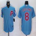 Nike Philadelphia Phillies Nick Castellanos skyblue throwback majestaic baseball jersey