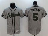 Atlanta Braves #5 Freddie Freeman Grey Commemorative version Flexbase Authentic Collection Jersey