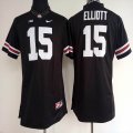 women new Ohio State Buckeyes #15 Ezekiel Elliott Limited Football black Jersey