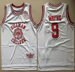 Dwayne Wayne 9# Hillman College Theater white Basketball Jersey