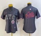 Women Nike New York Mets blank gray majestic majestic baseball jerseys city version 07