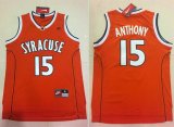 NCAA Syracuse 15 Carmelo Anthony Orange basketball Jersey