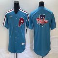 Nike Philadelphia Phillies blank skyblue throwback majestic baseball jersey big logo