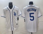 Nike Los Angeles Dodgers #5 Freddie Freeman white MLB baseball Jersey Joint name -BD