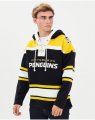 Custom Pittsburgh Penguins black yellow beige NHL Hooded Sweatshirt