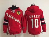 women Chicago Blackhawks Patrick Sharp 10# red Ice hockey Hooded Sweatshirt