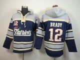 Nike New England Patriots 12 Tom Brady Blue gray nfl Hooded Sweatshirt