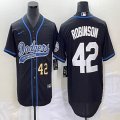 Nike Los Angeles Dodgers #42 Jackie Robinson black majestic baseball Jerseys Joint name -BD 01