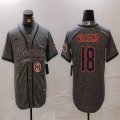 Nike Chicago Bears 18# Caleb Williams Hemp grey baseball jerseys Joint name-BD 01