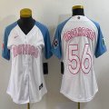 Women 2023 World Cup Mexico #56 Randy Arozarena white skyblue majestic baseball jerseys 13