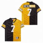 Pittsburgh Steelers #7 Ben Roethlisberger throwback black yellow splits NFL Jerseys-SG