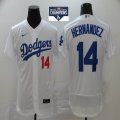 Nike Los Angeles Dodgers #14 Hernandez white Flexbase Authentic Collection Jersey