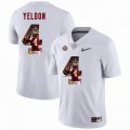 Custom Alabama Crimson Tide #4 T.J. Yeldon white College Color Rush Limited Jerseys