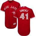 custom Toronto Blue Jays #41 Aaron Sanchez red Flexbase Authentic Collection Jersey