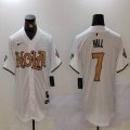 Nike Saints #7 Hill white baseball jerseys Joint Name