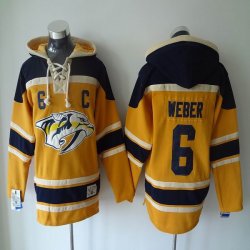 Nashville Predators #6 Shea Weber yellow blue NHL hooded sweatshirt